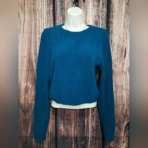 Express Women's Blue Sweater Cropped Size S